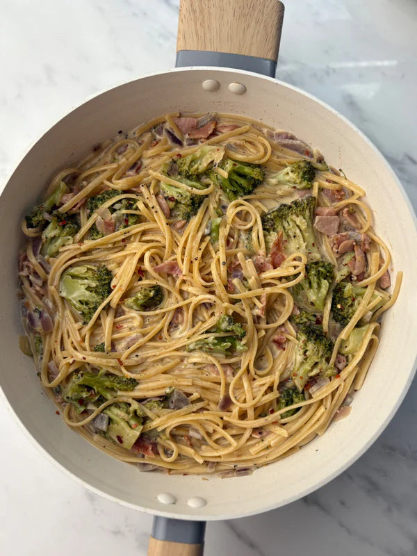 Creamy Bacon + Broccoli Pasta